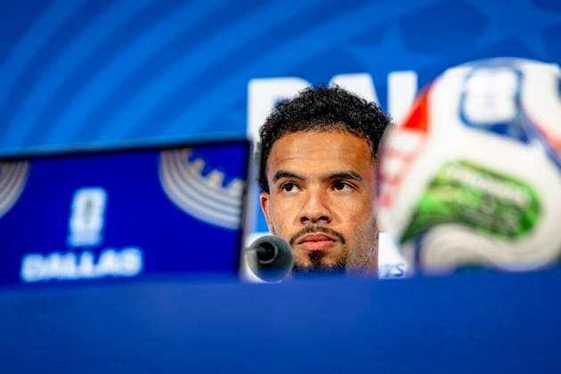 DALLAS - Warren Zaire-Emery of France during the 2026 World Cup, France MD-1 press conference, PK, Pressekonferenz at AT&T Stadium on July 13, 2026, in Dallas, United States. (Photo by Stefan Koops EYE4IMAGES DeFodi Images) - *** DALLAS Warren Zaire Emery of France during the 2026 World Cup, France Match Day 1 press conference at AT&T Stadium on July 13, 2026, in Dallas, United States. Photo by Stefan Koops, EYE4IMAGES, DeFodi Images
