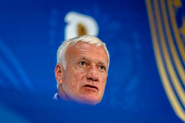 DALLAS - France national coach Didier Deschamps during the 2026 World Cup, France MD-1 press conference, PK, Pressekonferenz at AT&T Stadium on July 13, 2026 in Dallas, United States. (Photo by Stefan Koops EYE4IMAGES DeFodi Images) - *** DALLAS: France national team coach Didier Deschamps during the 2026 World Cup, France Match Day 1 press conference at AT&T Stadium on July 13, 2026, in Dallas, United States. Photo by Stefan Koops, EYE4IMAGES, DeFodi Images