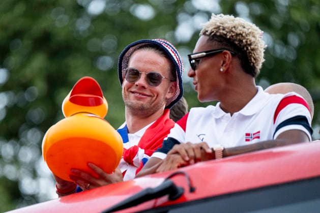 260713 orjan Nyland and Antonio Nusa of Norway at a team reception during day 33 of the FIFA World Cup, WM, Weltmeisterschaft, Fussball 2026 on July 13, 2026 in Oslo. Photo: Jon Olav Nesvold BILDBYRAN COP 217 VG0993 football fifa world cup 2026 day 33 norway team reception bbeng *** July 13, 2026: Orjan Nyland and Antonio Nusa of Norway at a team reception during Day 33 of the 2026 FIFA World Cup on July 13, 2026 in Oslo. Photo by Jon Olav Nesvold, BILDBYRAN COP 217 VG0993: soccer, FIFA World Cup 2026, Day 33, Norway, team reception, bbeng  Copyright: JONxOLAVxNESVOLD BB260713JE036