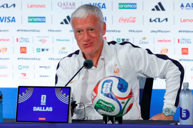 July 13, 2026, Arlington, Texas, USA: France manager DIDIER DESCHAMPS speaks to members of the media during a press conference, PK, Pressekonferenz at Dallas Stadium ahead of their semifinal match against France at the 2026 FIFA World Cup, WM, Weltmeisterschaft, Fussball Arlington USA - ZUMAa325 20260713_zsa_a325_007 Copyright: xDavidxBalleringxIix