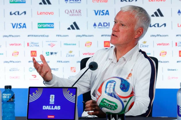 July 13, 2026, Arlington, Texas, USA: France manager DIDIER DESCHAMPS speaks to members of the media during a press conference, PK, Pressekonferenz at Dallas Stadium ahead of their semifinal match against France at the 2026 FIFA World Cup, WM, Weltmeisterschaft, Fussball Arlington USA - ZUMAa325 20260713_zsa_a325_009 Copyright: xDavidxBalleringxIix