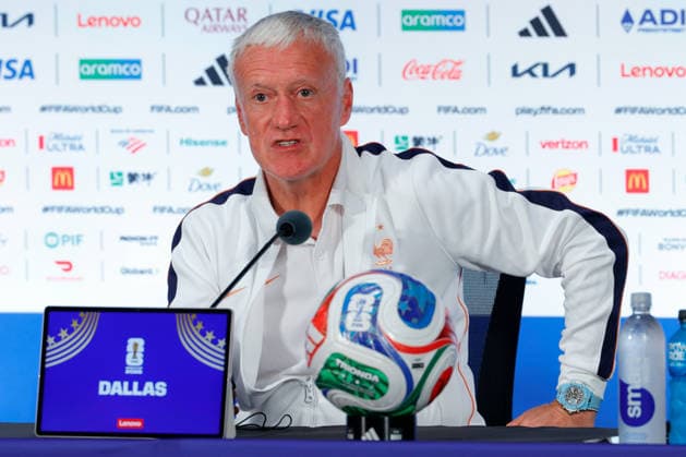 July 13, 2026, Arlington, Texas, USA: France manager DIDIER DESCHAMPS speaks to members of the media during a press conference, PK, Pressekonferenz at Dallas Stadium ahead of their semifinal match against France at the 2026 FIFA World Cup, WM, Weltmeisterschaft, Fussball FIFA World Cup 2026 - France Press Conference  - ZUMAa325 20260713_zsa_a325_011 Copyright: xDavidxBalleringxIix