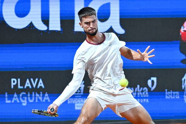 Croatia, Umag, 130726. Goran Ivanisevic Stadium. 36th Plava Laguna Croatia Open Umag. Tennis match between Vit Kopriva - Dino Prizmic. In the photo: Dino Prizmic. Photo: Vanesa Pandzic CROPIX Copyright: xxVanesaxPandzicx tenis_prizmic_kopriva7-130726