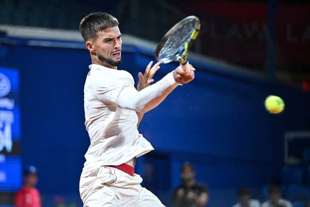 Croatia, Umag, 130726. Goran Ivanisevic Stadium. 36th Plava Laguna Croatia Open Umag. Tennis match between Vit Kopriva - Dino Prizmic. In the photo: Dino Prizmic. Photo: Vanesa Pandzic CROPIX Copyright: xxVanesaxPandzicx tenis_prizmic_kopriva20-130726