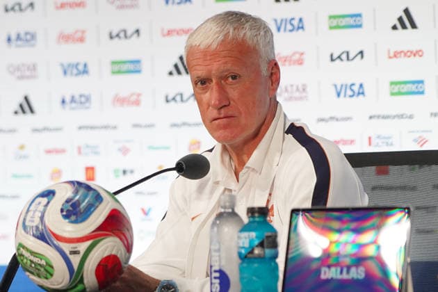 France s head coach, Didier Deschamps, speaks at a press conference, PK, Pressekonferenz in Dallas, Texas, 13 July 2026. France national team, Nationalteam press conference !ACHTUNG: NUR REDAKTIONELLE NUTZUNG!  Copyright: xKennethxFernándezx GR1009 20260713-55020885537_1