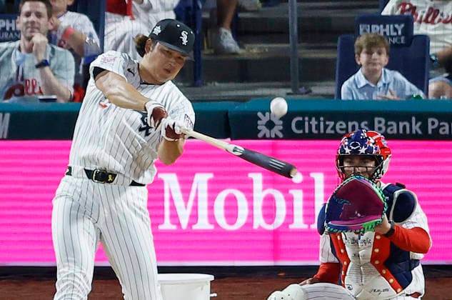 Chicago White Sox Munetaka Murakami competes in the first round of the 2026 MLB, Baseball Herren, USA Home Run Derby at Citizens Bank Park in Philadelphia, Pennsylvania, on Monday, July 13, 2026.  PHI20260713917 LAURENCExKESTERSON