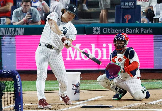 Chicago White Sox Munetaka Murakami competes in the first round of the 2026 MLB, Baseball Herren, USA Home Run Derby at Citizens Bank Park in Philadelphia, Pennsylvania, on Monday, July 13, 2026.  PHI20260713919 LAURENCExKESTERSON