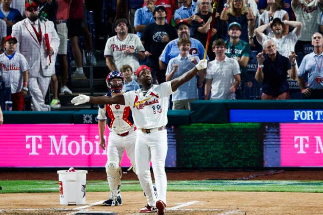 2026 Major League Baseball All Star game St. Louis Cardinals Jordan Walker celebrates after hitting the winning home run to win the 2026 Major League Baseball All-Star Home Run Derby at Citizens Bank Park in Philadelphia, Pennsylvania, USA, 13 July 2026. PHILADELPHIA PENNSYLVANIA USA  Copyright: xSTEVENxM.xFALKx