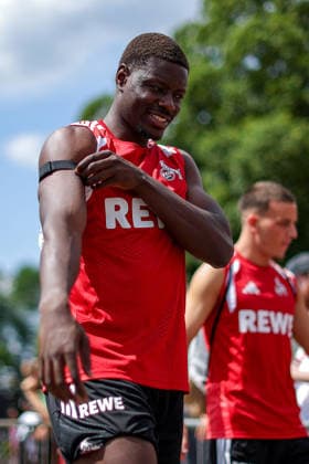 13.07.2026, Fußball, Trainingsauftakt 1.FC Köln, 1. Fußball Bundesliga, Geißbockheim, Saison 2026 2027: Ragnar Ache (1FC Koeln 09) beim ersten Training der neuen Saison 26 27 DFB regulations prohibit any use of photographs as image sequences and or quasi-video. Nordrhein-Westfalen Deutschland *** July 13, 2026, Soccer, 1. FC Köln s first training session, 1 Bundesliga, Geißbockheim, 2026–2027 season: Ragnar Ache, 1. FC Köln 09, at the first training session of the new 2026–2027 season. DFB regulations prohibit any use of photographs as image sequences and or quasi-video. North Rhine-Westphalia, Germany