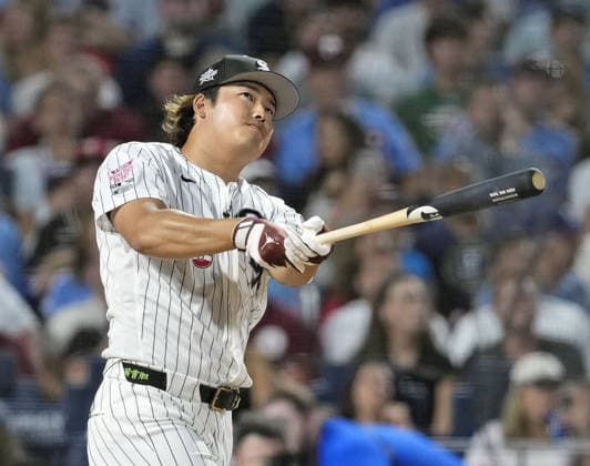 Baseball: MLB, Baseball Herren, USA All-Star Home Run Derby Munetaka Murakami of the Chicago White Sox competes in the MLB All-Star Home Run Derby on July 13, 2026, at Citizens Bank Park in Philadelphia.  A14AA0005623008P