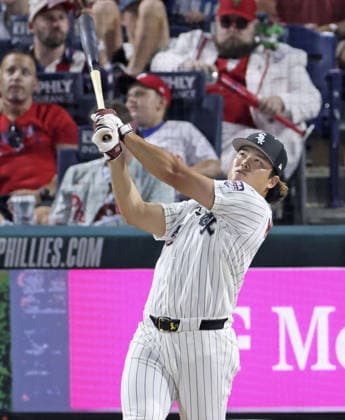 Baseball: MLB, Baseball Herren, USA All-Star Home Run Derby Munetaka Murakami of the Chicago White Sox competes in the MLB All-Star Home Run Derby on July 13, 2026, at Citizens Bank Park in Philadelphia.  A14AA0005623015P