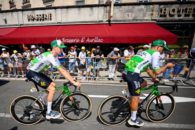 Tour de France 2026 Stage 10 LE LIORAN, FRANCE - JULY 14 : Balderstone Abel (ESP) of Caja Rural - Seguros RGA before the start of the race during stage 10 of the 113rd edition of Tour de France an UCI World Tour 2.UWT cycling road race stage for Men Elite of 167 km with start in Aurillac and finish in Le Lioran on July 14, 2026 in Le Lioran, France, 14 07 2026 Le Lioran France  Copyright: xTomasxSiskx