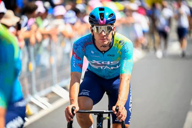 Tour de France 2026 Stage 10 LE LIORAN, FRANCE - JULY 14 : Gate Aaron (NZL) of XDS Astana Team before the start of the race during stage 10 of the 113rd edition of Tour de France an UCI World Tour 2.UWT cycling road race stage for Men Elite of 167 km with start in Aurillac and finish in Le Lioran on July 14, 2026 in Le Lioran, France, 14 07 2026 Le Lioran France  Copyright: xTomasxSiskx