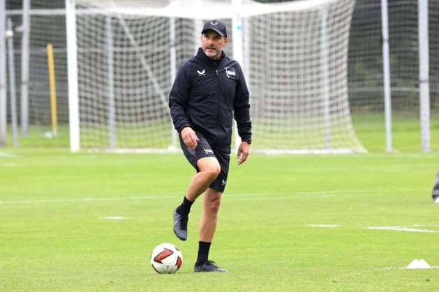 DEU, DFL, 2. FBL Hertha BSC, Training, 14.07.2026, Sportforum, Berlin, DEU, DFL, 2. FBL Hertha BSC, Training, Cheftrainer Stefan Leitl (Hertha BSC Berlin) DFL - regulations prohibit any use of Photographs as image sequences and or quasi-video *** GER, DFL, 2nd Bundesliga Hertha BSC, Training, July 14, 2026, Sportforum, Berlin, GER, DFL, 2nd Bundesliga Hertha BSC, Training, Head Coach Stefan Leitl Hertha BSC Berlin DFL regulations prohibit any use of photographs as image sequences and or quasi-video Nordphotox xEngler nph00076