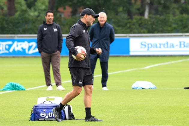 DEU, DFL, 2. FBL Hertha BSC, Training, 14.07.2026, Sportforum, Berlin, DEU, DFL, 2. FBL Hertha BSC, Training, Cheftrainer Stefan Leitl (Hertha BSC Berlin) DFL - regulations prohibit any use of Photographs as image sequences and or quasi-video *** GER, DFL, 2nd Bundesliga Hertha BSC, Training, July 14, 2026, Sportforum, Berlin, GER, DFL, 2nd Bundesliga Hertha BSC, Training, Head Coach Stefan Leitl Hertha BSC Berlin DFL regulations prohibit any use of photographs as image sequences and or quasi-video Nordphotox xEngler nph00076