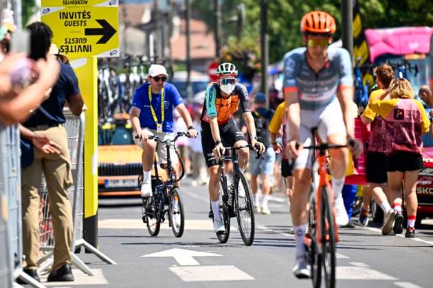 Tour de France 2026 Stage 10 LE LIORAN, FRANCE - JULY 14 : Seixas Paul (FRA) of Decathlon CMA CGM Team before the start of the race during stage 10 of the 113rd edition of Tour de France an UCI World Tour 2.UWT cycling road race stage for Men Elite of 167 km with start in Aurillac and finish in Le Lioran on July 14, 2026 in Le Lioran, France, 14 07 2026 Le Lioran France  Copyright: xTomasxSiskx