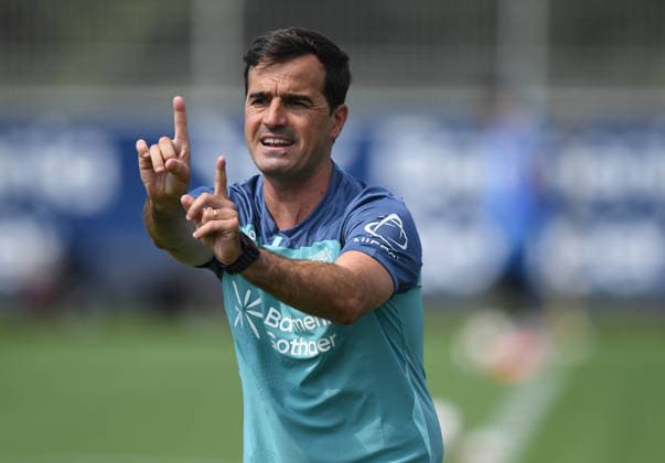 14.07.2026, xophax, Fussball 1.Bundesliga, Bayer 04 Leverkusen. Training . Trainingsauftakt an der BayArena. Trainer Carles Martinez Novell ( Bayer 04 ) Leverkusen *** July 14, 2026, xophax, Soccer, Bundesliga 1, Bayer 04 Leverkusen, Training, First Training Session at the BayArena, Coach Carles Martinez Novell, Bayer 04 Leverkusen