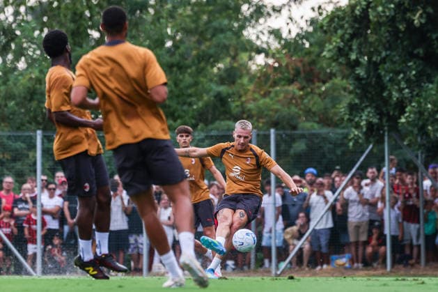 Francesco Camarda of AC Milan seen in action during Training Session AC Milan 2026 27 at Milanello in Milan, Italy Milan Milanello Milan Italy Copyright: xEPhotopressx SP24-1440-095