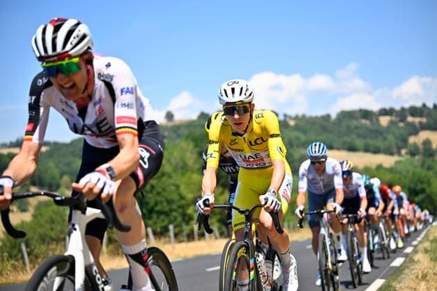 Tour de France 2026 Stage 10 LE LIORAN, FRANCE - JULY 14 : Pogacar Tadej (SLO) of UAE Team Emirates XRG in action during stage 10 of the 113rd edition of Tour de France an UCI World Tour 2.UWT cycling road race stage for Men Elite of 167 km with start in Aurillac and finish in Le Lioran on July 14, 2026 in Le Lioran, France, 14 07 2026 Le Lioran France  Copyright: xTomasxSiskx