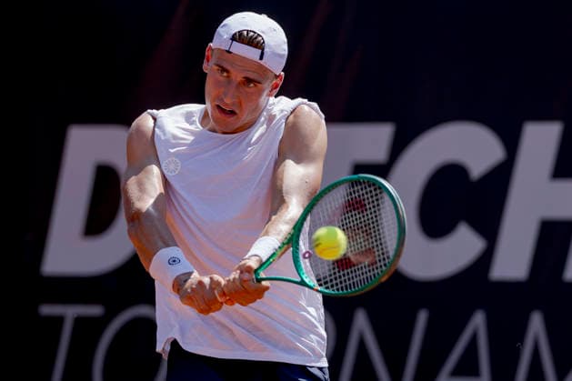 2026-07-14 Dutch Open Tournament - Day Two BUNSCHOTEN, NETHERLANDS - JULY 14: Tom Gentzsch of Germany during Day Two of the Dutch Open Tournament at Eemslag Tennis & Padel on July 14, 2026 in Bunschoten, Netherlands. (Photo by Joris Verwijst BSR Agency) Bunschoten Netherlands Content not available for redistribution in The Netherlands directly or indirectly through any third parties. Copyright: xBSRxAgencyx