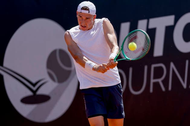 2026-07-14 Dutch Open Tournament - Day Two BUNSCHOTEN, NETHERLANDS - JULY 14: Tom Gentzsch of Germany during Day Two of the Dutch Open Tournament at Eemslag Tennis & Padel on July 14, 2026 in Bunschoten, Netherlands. (Photo by Joris Verwijst BSR Agency) Bunschoten Netherlands Content not available for redistribution in The Netherlands directly or indirectly through any third parties. Copyright: xBSRxAgencyx