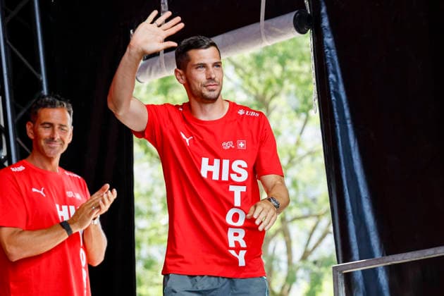 Remo Freuler , Schweiz, Schweizer Nationalteam Empfang Zürich, WM-Rückkehr der Schweizer Nati, Empfang nach der WM 2026, 2026, 14.07.2026, Turbinenplatz, Zürich, Schweiz Zürich Turbinenplatz Schweiz *** Remo Freuler, Switzerland, Swiss National Team Welcome Ceremony in Zurich, World Cup: Return of the Swiss National Team, Welcome Ceremony after the 2026 World Cup, 2026, July 14, 2026, Turbinenplatz, Zurich, Switzerland, Zurich, Turbinenplatz, Switzerland Copyright: xGrantxHubbsx