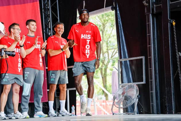 Denis Zakaria , Schweiz, Schweizer Nationalteam Empfang Zürich, WM-Rückkehr der Schweizer Nati, Empfang nach der WM 2026, 2026, 14.07.2026, Turbinenplatz, Zürich, Schweiz Zürich Turbinenplatz Schweiz *** Denis Zakaria, Switzerland, Swiss National Team Welcome Ceremony in Zurich, World Cup Return of the Swiss National Team, Welcome Ceremony after the 2026 World Cup, 2026, July 14, 2026, Turbinenplatz, Zurich, Switzerland, Zurich, Turbinenplatz, Switzerland Copyright: xGrantxHubbsx