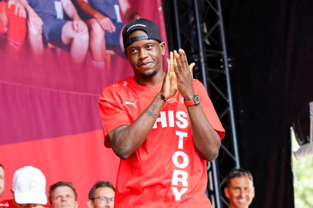 Denis Zakaria , Schweiz, Schweizer Nationalteam Empfang Zürich, WM-Rückkehr der Schweizer Nati, Empfang nach der WM 2026, 2026, 14.07.2026, Turbinenplatz, Zürich, Schweiz Zürich Turbinenplatz Schweiz *** Denis Zakaria, Switzerland, Swiss National Team Welcome Ceremony in Zurich, World Cup Return of the Swiss National Team, Welcome Ceremony after the 2026 World Cup, 2026, July 14, 2026, Turbinenplatz, Zurich, Switzerland, Zurich, Turbinenplatz, Switzerland Copyright: xGrantxHubbsx