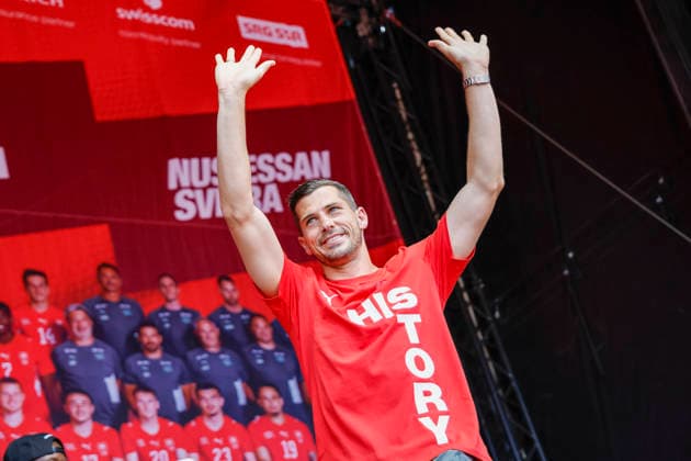 Remo Freuler , Schweiz, Schweizer Nationalteam Empfang Zürich, WM-Rückkehr der Schweizer Nati, Empfang nach der WM 2026, 2026, 14.07.2026, Turbinenplatz, Zürich, Schweiz Zürich Turbinenplatz Schweiz *** Remo Freuler, Switzerland, Swiss National Team Welcome Ceremony in Zurich, World Cup: Return of the Swiss National Team, Welcome Ceremony after the 2026 World Cup, 2026, July 14, 2026, Turbinenplatz, Zurich, Switzerland, Zurich, Turbinenplatz, Switzerland Copyright: xGrantxHubbsx