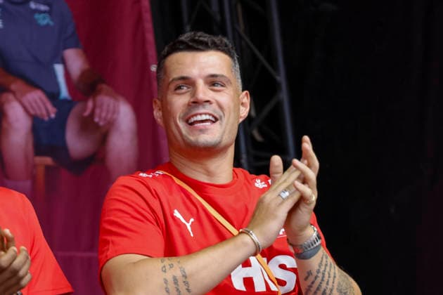 Granit Xhaka , Schweiz, Schweizer Nationalteam Empfang Zürich, WM-Rückkehr der Schweizer Nati, Empfang nach der WM 2026, 2026, 14.07.2026, Turbinenplatz, Zürich, Schweiz Zürich Turbinenplatz Schweiz *** Granit Xhaka, Switzerland, Swiss National Team Welcome Ceremony in Zurich, World Cup Return of the Swiss National Team, Welcome Ceremony after the 2026 World Cup, 2026, July 14, 2026, Turbinenplatz, Zurich, Switzerland, Zurich Turbinenplatz, Switzerland Copyright: xGrantxHubbsx