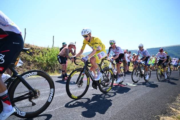 Tour de France 2026 Stage 10 LE LIORAN, FRANCE - JULY 14 : Pogacar Tadej (SLO) of UAE Team Emirates XRG in action during stage 10 of the 113rd edition of Tour de France an UCI World Tour 2.UWT cycling road race stage for Men Elite of 167 km with start in Aurillac and finish in Le Lioran on July 14, 2026 in Le Lioran, France, 14 07 2026 Le Lioran France  Copyright: xGarnierxEtiennex
