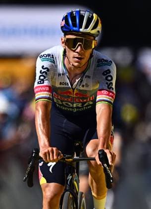 Belgian Remco Evenepoel of Red Bull-BORA-hansgrohe crosses the finish line of the stage 10 of the 2026 Tour de France cycling race, a stage of 167km from Aurillac to Le Lioran, on Tuesday 14 July 2026. The 113th edition of the Tour de France starts on Saturday 4 July in Barcelona, Spain, and will finish in Paris, France on the 26th of July. JASPERxJACOBS  x181134643x