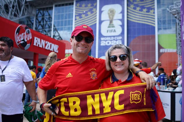 Spain s supporters cheer ahead of the FIFA World Cup, WM, Weltmeisterschaft, Fussball 2026 semifinals soccer match between France against Spain, in Dallas, USA, 14 July 2026. FIFA World Cup 2026 semifinals - France vs Spain !ACHTUNG: NUR REDAKTIONELLE NUTZUNG!  Copyright: xCarlosxRamirezx GRAF6507 20260714-55020892375_1