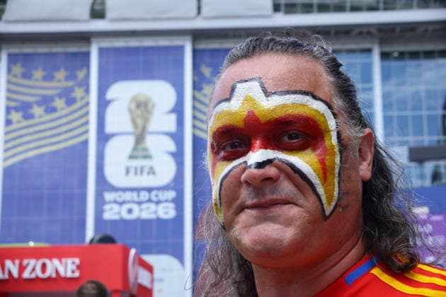 Spain s supporters cheer ahead of the FIFA World Cup, WM, Weltmeisterschaft, Fussball 2026 semifinals soccer match between France against Spain, in Dallas, USA, 14 July 2026. FIFA World Cup 2026 semifinals - France vs Spain !ACHTUNG: NUR REDAKTIONELLE NUTZUNG!  Copyright: xCarlosxRamirezx GRAF6506 20260714-55020892386_1