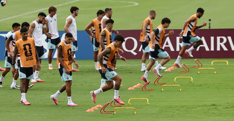 FIFA World Cup, WM, Weltmeisterschaft, Fussball 2026 - Argentina training session Argentina national soccer team players attend a training session of the team in Marietta, Georgia, USA, 14 July 2026. Argentina will face England on 15 July in a FIFA World Cup 2026 semifinals match. Marietta United States  Copyright: xRONALDxWITTEKx