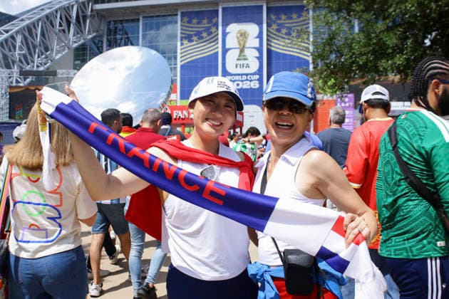 France s supporters cheer ahead of the FIFA World Cup, WM, Weltmeisterschaft, Fussball 2026 semifinals soccer match between France against Spain, in Dallas, USA, 14 July 2026. FIFA World Cup 2026 semifinals - France vs Spain !ACHTUNG: NUR REDAKTIONELLE NUTZUNG!  Copyright: xCarlosxRamirezx GRAF6505 20260714-55020892399_1