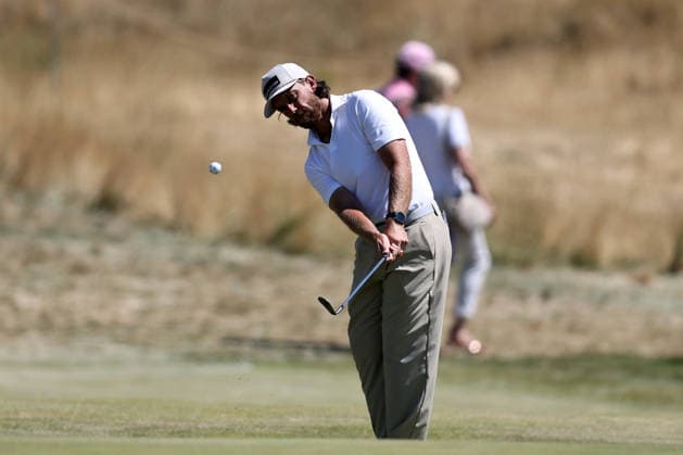 RECORD DATE NOT STATED 14th July 2026; Royal Birkdale Golf Club, Southport, Merseyside, England; The Open Championship Practice Day Three; Tommy Fleetwood (ENG) plays a pitch shot at the 14th hole DavidxBlunsden