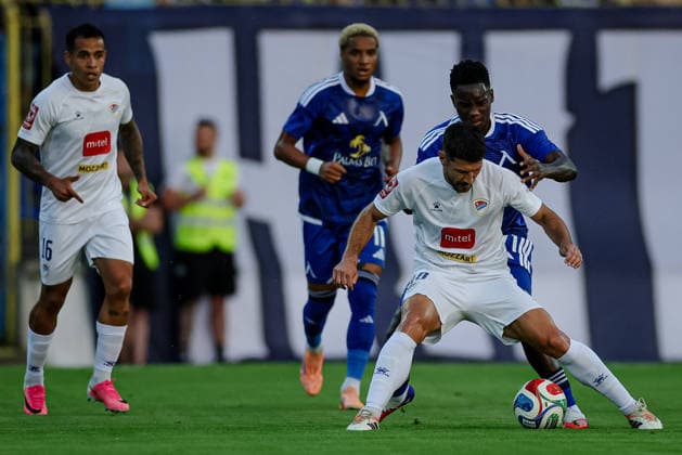 Football - UEFA Champion™s League - 1st qualifying round - PFC Levski vs Borac Banja Luka - 14.07.2026 SOFIA, BULGARIA - JULY 14: Milos Jojic, 18 of FK Borac (Banja Luka) and Oliver Kamdem, 71 of PFC Levski during the UEFA Champion™s League 2026 27 Qualifying Round first leg match between PFC Levski vs FK Borac (Banja Luka) at Georgi Asparuhov Stadium on July 14th, 2026 in Sofia, Bulgaria. Copyright: xYulianxTodorovx