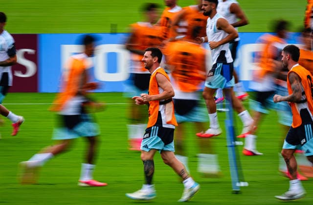 Argentina Training Session - FIFA World Cup, WM, Weltmeisterschaft, Fussball 2026 ATLANTA, GEORGIA - JULY 14: Argentina s Lionel Messi attends the training session ahead of the FIFA World Cup 2026 Semi Final match against England in Atlanta, Georgia, United Staes on July 14, 2026. Evrim Aydin Anadolu Georgia United States. Editorial use only. Please get in touch for any other usage.  Copyright: x2026xAnadoluxEvrimxAydinx