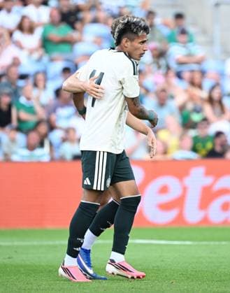 Camilo Duran of Celtic FC celebrates a goal Sporting Lisbon v Celtic, Pre Season Friendly, Football, Estadio Algarve, Portugal - 14 Jul 2026Algarve Estadio Algarve Portugal EDITORIAL USE ONLY No use with unauthorised audio, video, data, fixture lists, club league logos or live services. Online in-match use limited to 120 images, no video emulation. No use in betting, games or single club league player publications.  Copyright: xZedxJameson Shutterstockx 16990599ba