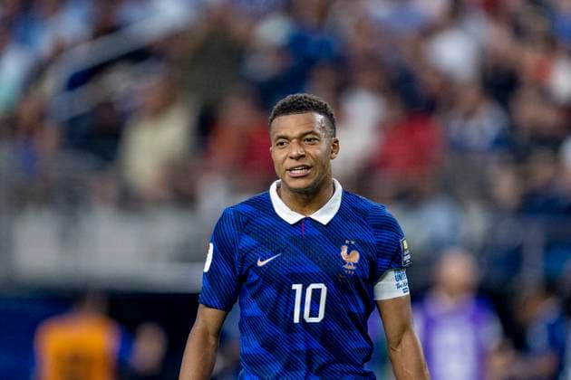 DALLAS - Kylian Mbappe of France during the 2026 World Cup match between France and Spain at Dallas Stadium on July 14, 2026, in Dallas, United States. (Photo by Stefan Koops EYE4IMAGES DeFodi Images) - *** DALLAS Kylian Mbappé of France during the 2026 World Cup match between France and Spain at Dallas Stadium on July 14, 2026, in Dallas, United States. Photo by Stefan Koops, EYE4IMAGES, DeFodi Images
