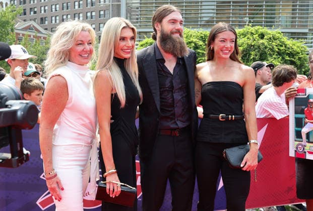 Brandon Marsh 16 of the Philadelphia Phillies arrives on the red carpet at the 2026 MLB, Baseball Herren, USA All Star Red Carpet Show in Philadelphia, Pennsylvania, on Tuesday, July 14, 2026.  PHI202607142008 LAURENCExKESTERSON
