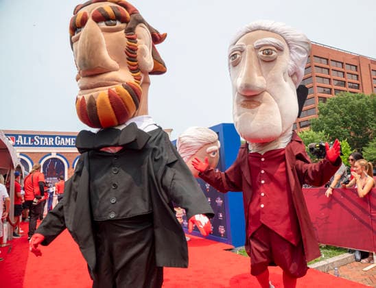 July 14, 2026, Philadelphia, Pennsylvania, United States: Team Mascots on the All Star Red Carpet show presented by Mastercard at the Independence Mall in Philadelphia Pa Philadelphia United States - ZUMArf1_ 20260714_zaf_rf1_036 Copyright: xRickyxFitchettx