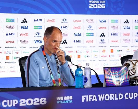 Thomas Tuchel head coach of England England press conference, PK, Pressekonferenz 2026 FIFA World Cup, WM, Weltmeisterschaft, Fussball Football, Atlanta Stadium, Atlanta, Georgia, USA - 14 Jul 2026Atlanta Atlanta Stadium Georgia (GA) United States of America  Copyright: xMichaelxZemanek Shutterstockx 16991159g