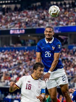 DALLAS - (lr) Rodri of Spain and Maxence Lacroix of France during the 2026 World Cup match between France and Spain at Dallas Stadium on July 14, 2026, in Dallas, United States. (Photo by Stefan Koops EYE4IMAGES DeFodi Images) - *** DALLAS — Rodri of Spain and Maxence Lacroix of France during the 2026 World Cup match between France and Spain at Dallas Stadium on July 14, 2026, in Dallas, United States. Photo by Stefan Koops, EYE4IMAGES, DeFodi Images