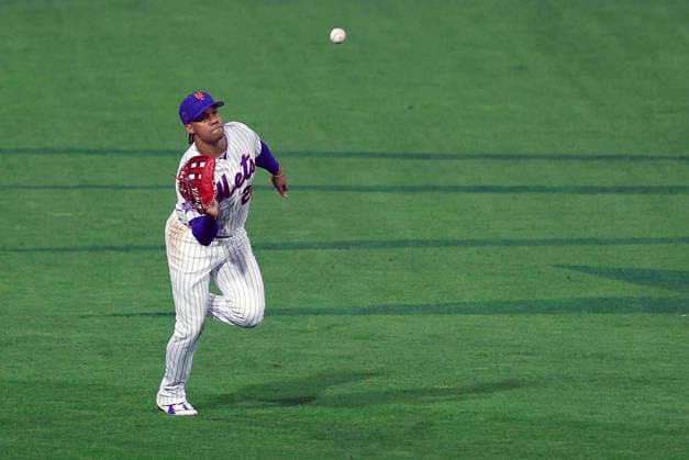 National League left fielder Juan Soto catches a fly ball from American League designated hitter Yordan Alvarez in the second inning of the 2026 MLB, Baseball Herren, USA All-Star Game at Citizens Bank Park in Philadelphia, Pennsylvania, on Tuesday, July 14, 2026.  PHI20260714922 LAURENCExKESTERSON
