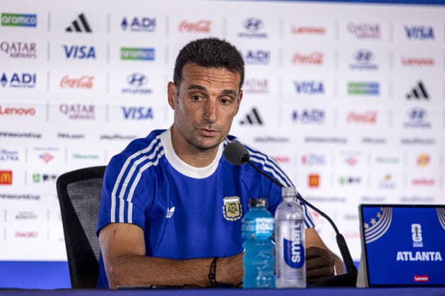 Lionel Scaloni Head Coach of Argentina talks to the media during the Argentina press conference, PK, Pressekonferenz during the FIFA World Cup, WM, Weltmeisterschaft, Fussball 2026 at Atlanta Stadium on July 14th,2026 (Photo by Joao Bravo Sports Press Photo)  Copyright: xJoaoxBravo SportsxPressxPhotox Sportspressphoto_SPR191009