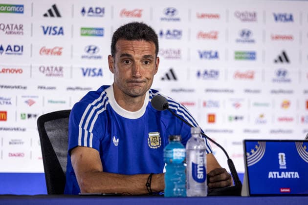 Lionel Scaloni Head Coach of Argentina talks to the media during the Argentina press conference, PK, Pressekonferenz during the FIFA World Cup, WM, Weltmeisterschaft, Fussball 2026 at Atlanta Stadium on July 14th,2026 (Photo by Joao Bravo Sports Press Photo)  Copyright: xJoaoxBravo SportsxPressxPhotox Sportspressphoto_SPR191014