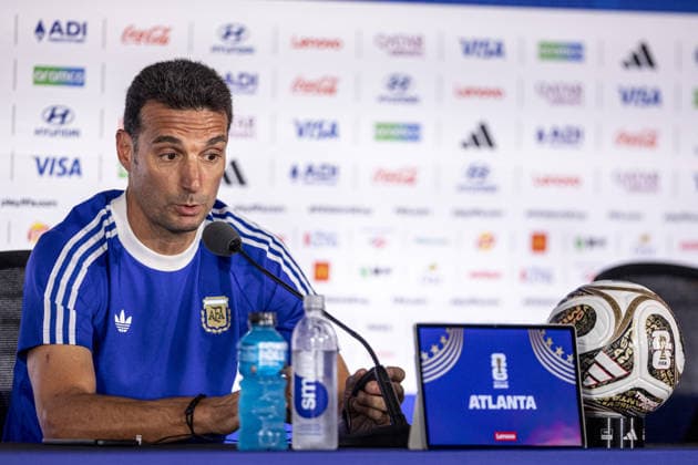 Lionel Scaloni Head Coach of Argentina talks to the media during the Argentina press conference, PK, Pressekonferenz during the FIFA World Cup, WM, Weltmeisterschaft, Fussball 2026 at Atlanta Stadium on July 14th,2026 (Photo by Joao Bravo Sports Press Photo)  Copyright: xJoaoxBravo SportsxPressxPhotox Sportspressphoto_SPR191020
