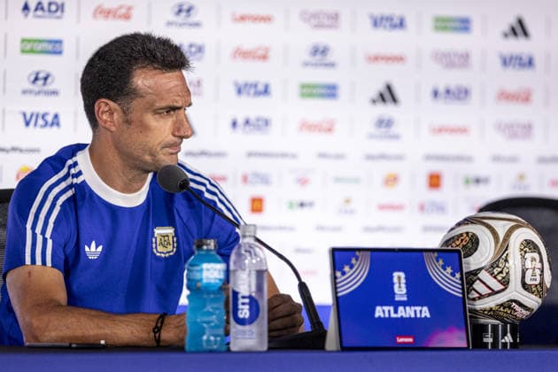 Lionel Scaloni Head Coach of Argentina talks to the media during the Argentina press conference, PK, Pressekonferenz during the FIFA World Cup, WM, Weltmeisterschaft, Fussball 2026 at Atlanta Stadium on July 14th,2026 (Photo by Joao Bravo Sports Press Photo)  Copyright: xJoaoxBravo SportsxPressxPhotox Sportspressphoto_SPR191024